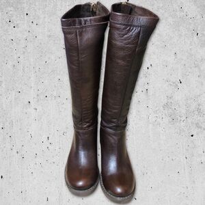 Brown Leather Knee-High Boots